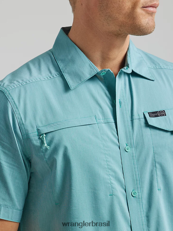 Wrangler camisa atg com bolso e zíper assimétrico maré (112331236) homens roupas 00LN6N640