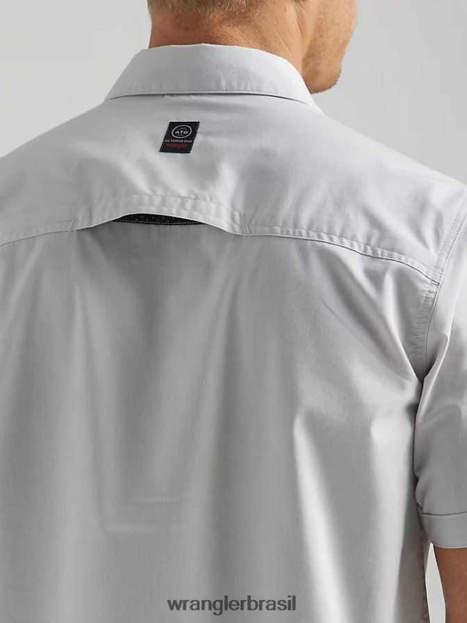 Wrangler camisa atg com bolso e zíper assimétrico névoa (112333905) homens roupas 00LN6N328