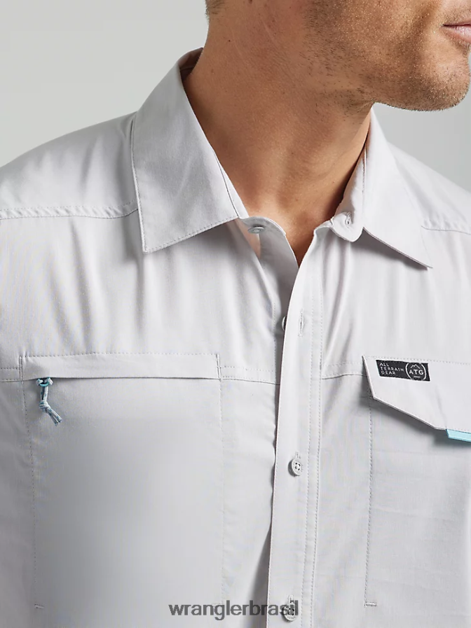Wrangler camisa atg com bolso e zíper assimétrico névoa (112333905) homens roupas 00LN6N328
