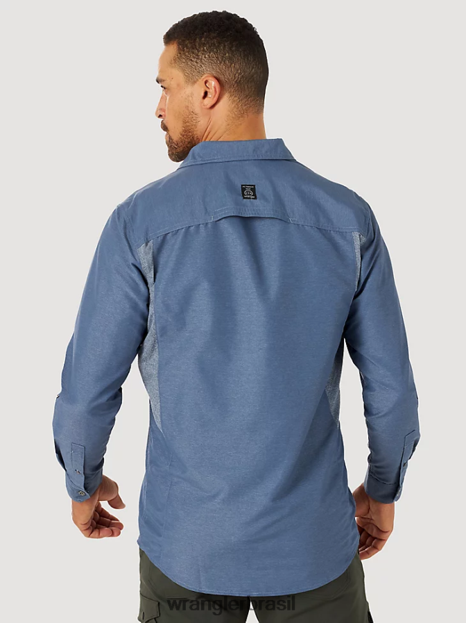 Wrangler camisa atg mix material índigo vintage (nsb89vn) homens roupas 00LN6N378