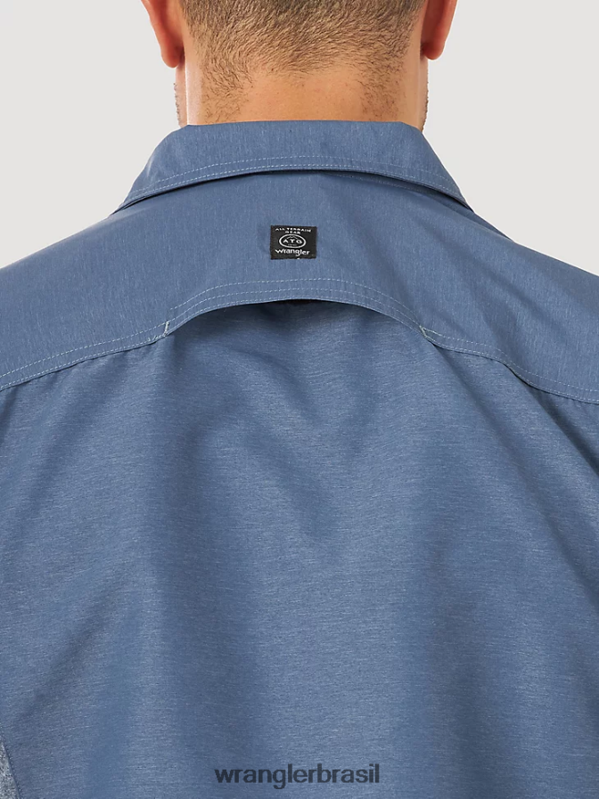 Wrangler camisa atg mix material índigo vintage (nsb89vn) homens roupas 00LN6N378