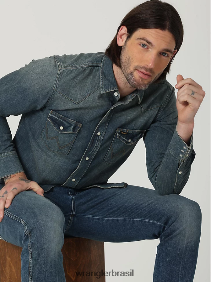 Wrangler camisa de herança argila lavada (112319084) homens roupas 00LN6N476
