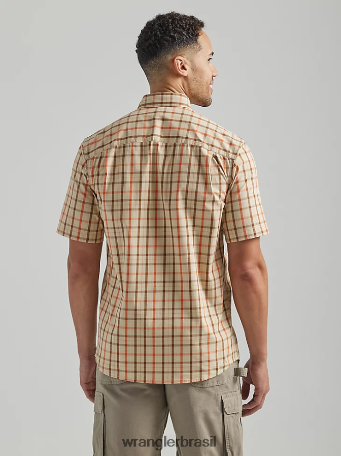 Wrangler camisa de trabalho xadrez riggs workwear amarelo cáqui (112325418) homens roupas 00LN6N673