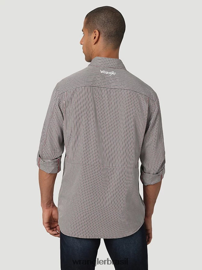 Wrangler camisa george strait manga curta com botão e um bolso estampado azul bebê (112324872) homens roupas 00LN6N300