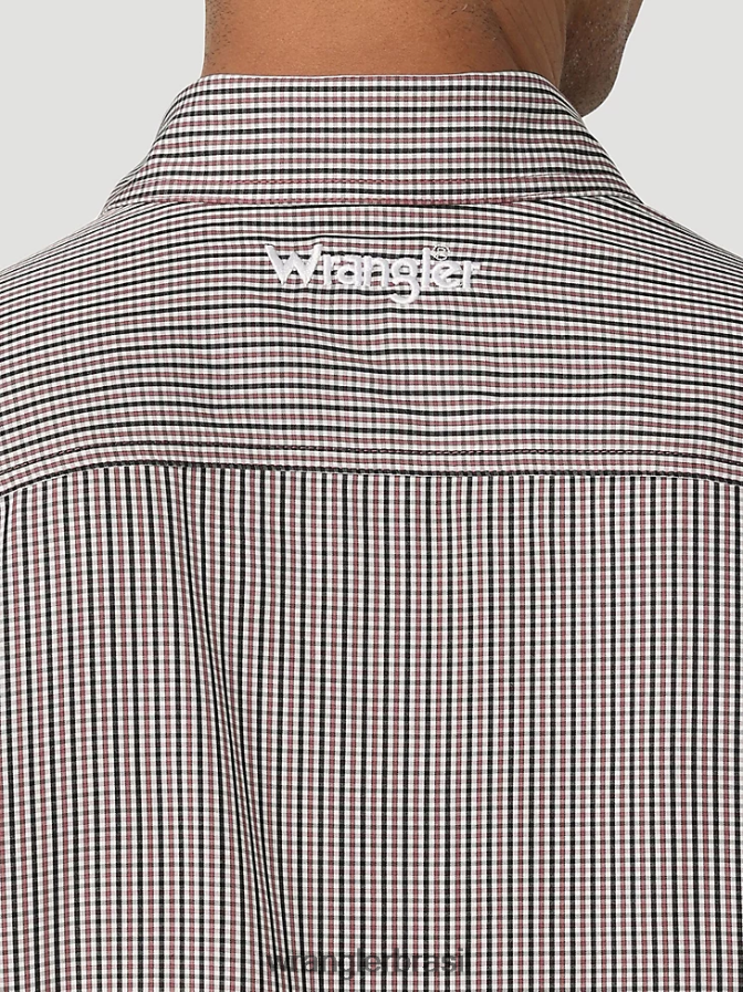 Wrangler camisa george strait manga curta com botão e um bolso estampado azul bebê (112324872) homens roupas 00LN6N300