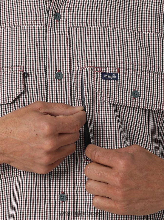 Wrangler camisa george strait manga curta com botão e um bolso estampado azul bebê (112324872) homens roupas 00LN6N300