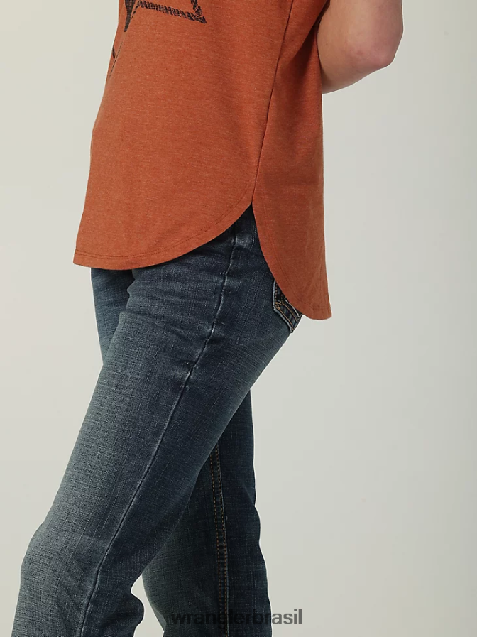 Wrangler camisa jeans ocidental manga longa jeans médio (lw7006d) mulheres roupas 00LN6N880