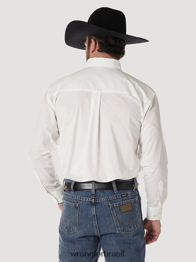 Wrangler camisa lisa com botões george strait  national patriot branco (mgs268w) homens roupas 00LN6N372