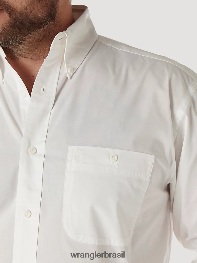 Wrangler camisa lisa com botões george strait  national patriot branco (mgs268w) homens roupas 00LN6N372