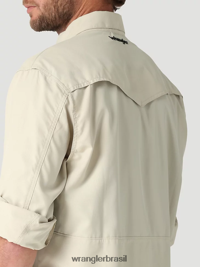 Wrangler camisa lisa de manga comprida com pressão de desempenho nublado (112323768) homens roupas 00LN6N432