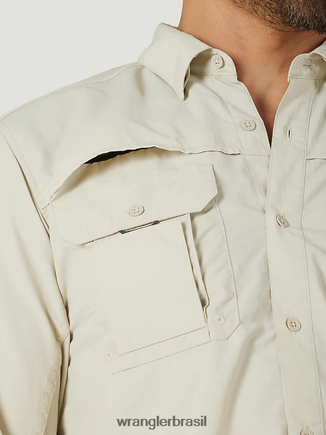 Wrangler camisa manga longa atg angler pelicano (10nsb75pn) homens roupas 00LN6N340