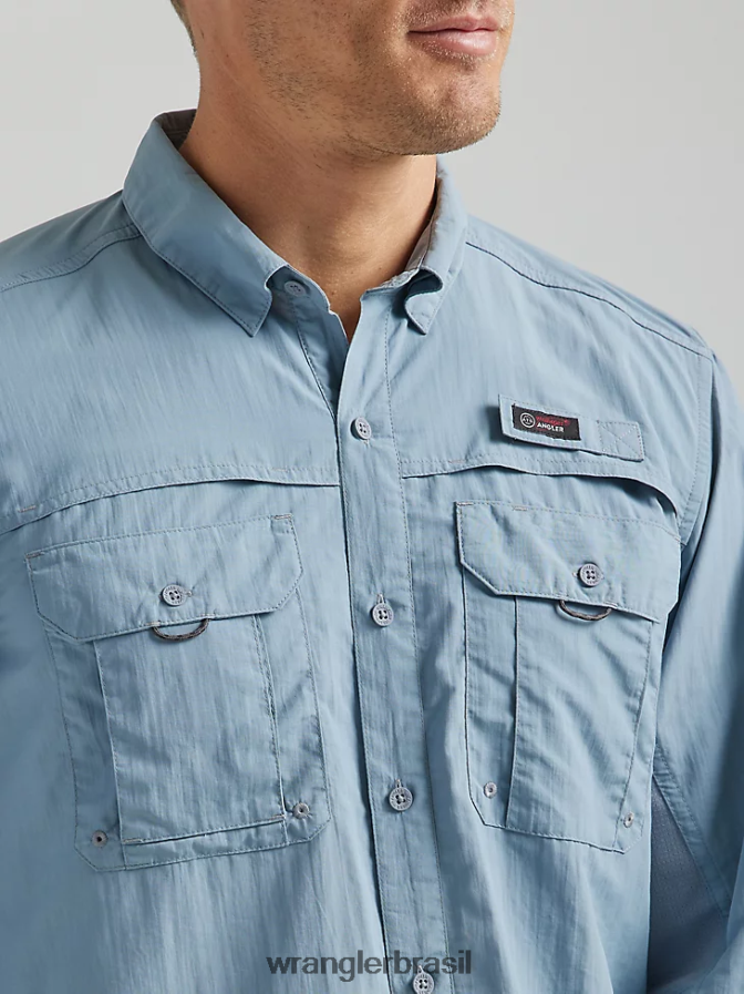 Wrangler camisa manga longa atg angler ventos alísios (112333906) homens roupas 00LN6N338