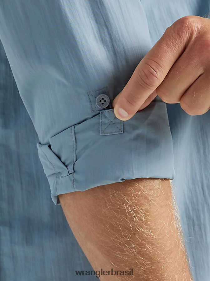 Wrangler camisa manga longa atg angler ventos alísios (112333906) homens roupas 00LN6N653