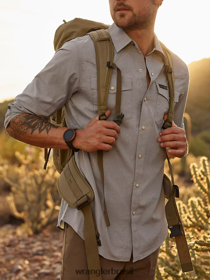 Wrangler camisa ocidental atg Mar de Bering (nsb92br) homens roupas 00LN6N642
