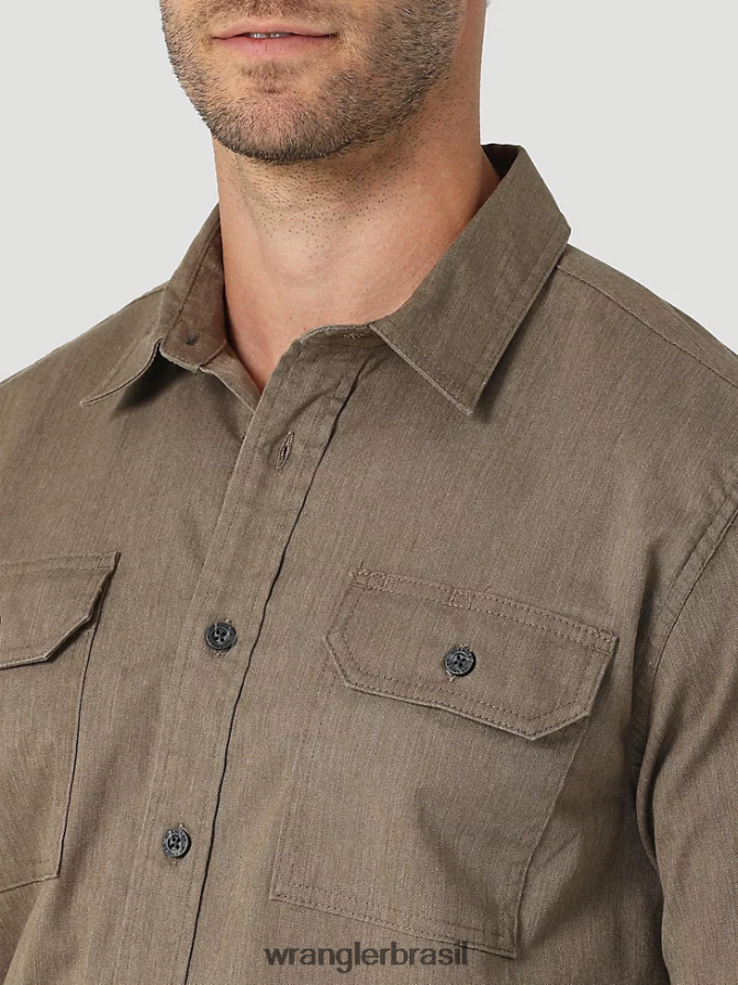 Wrangler camisa sarja/jeans manga longa urze teca (112324408) homens roupas 00LN6N376