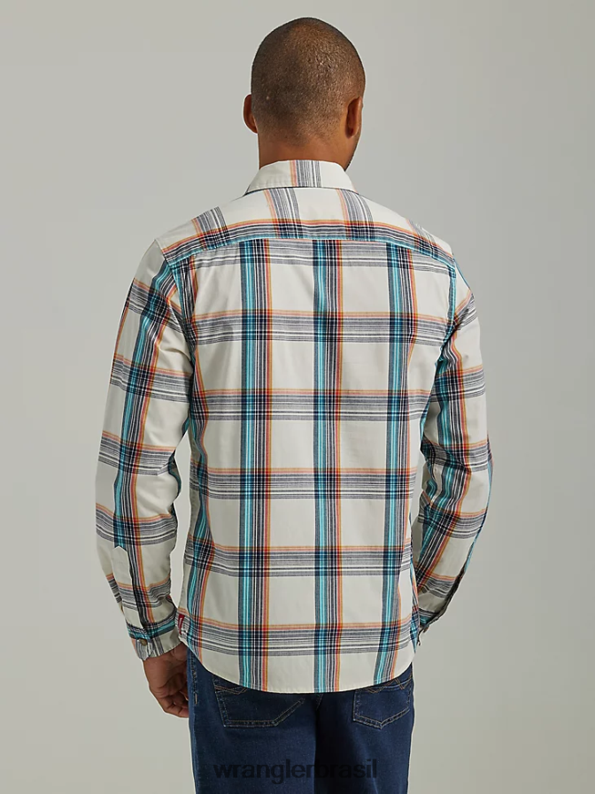 Wrangler camisa xadrez com lavagem cowboy querido (112330929) homens roupas 00LN6N411