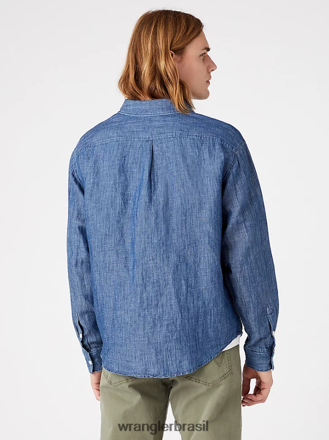 Wrangler camisa xadrez ecológica de manga curta para acampamento cidade ametista (112336166) homens roupas 00LN6N397