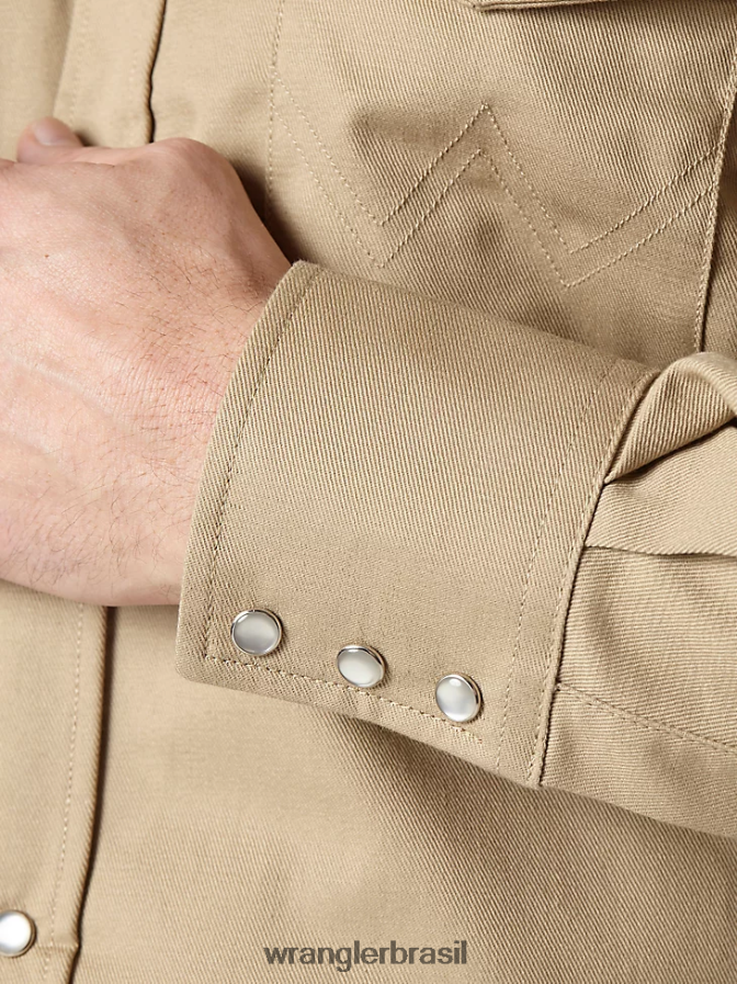 Wrangler camisa xadrez ocidental de manga comprida resistente a chamas fr marinho/preto (fr123bl) homens roupas 00LN6N500