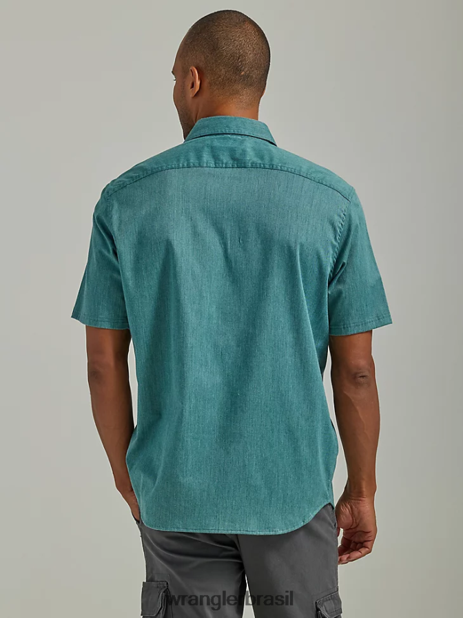 Wrangler camisa épica de sarja soft flex Pacífico (112330780) homens roupas 00LN6N359