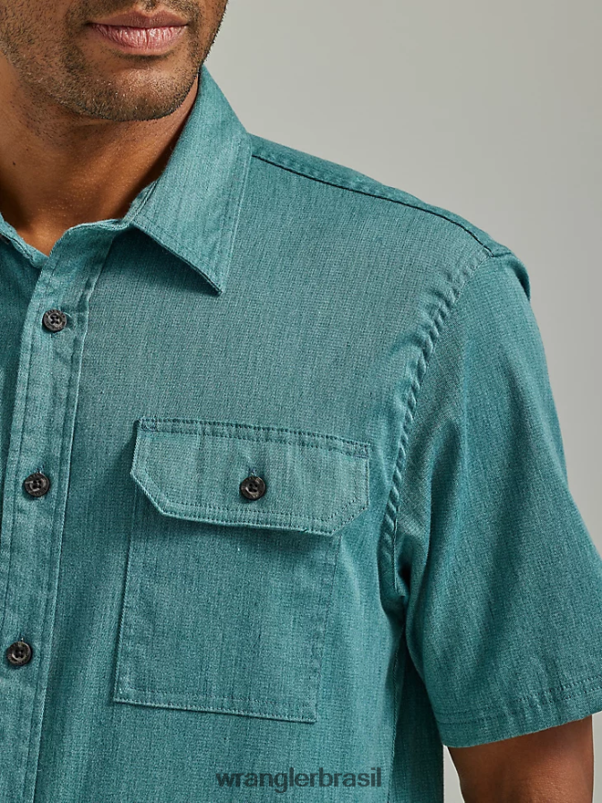 Wrangler camisa épica de sarja soft flex Pacífico (112330780) homens roupas 00LN6N359
