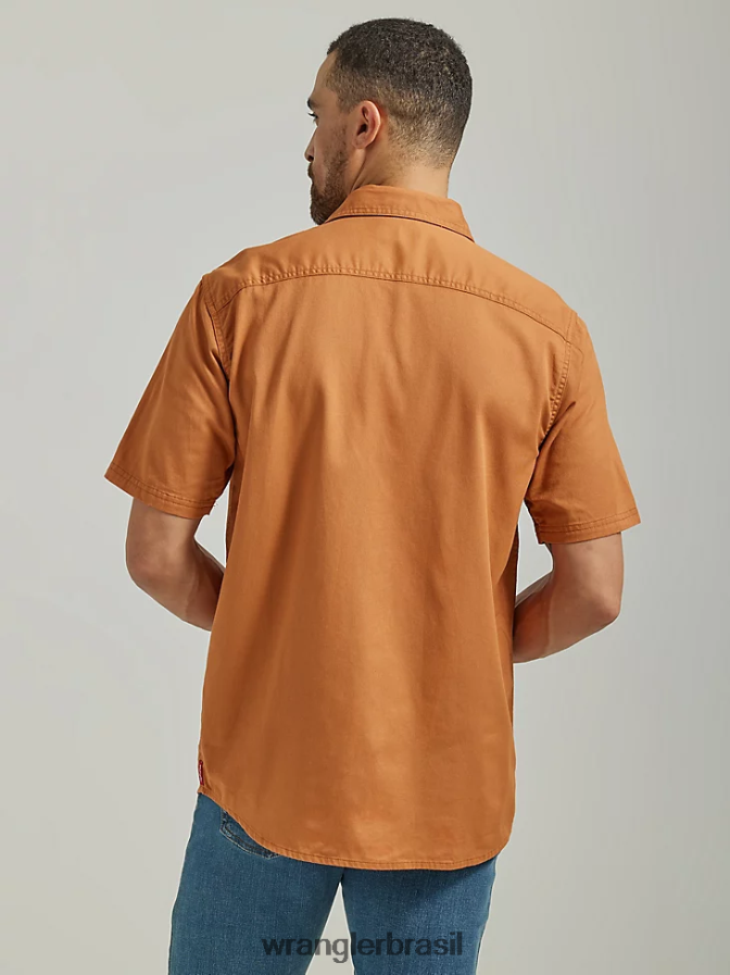 Wrangler camisa épica de sarja soft flex avelã (112330921) homens roupas 00LN6N355
