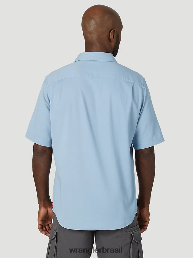 Wrangler camisa épica de sarja soft flex azul desbotado (112315227) homens roupas 00LN6N361