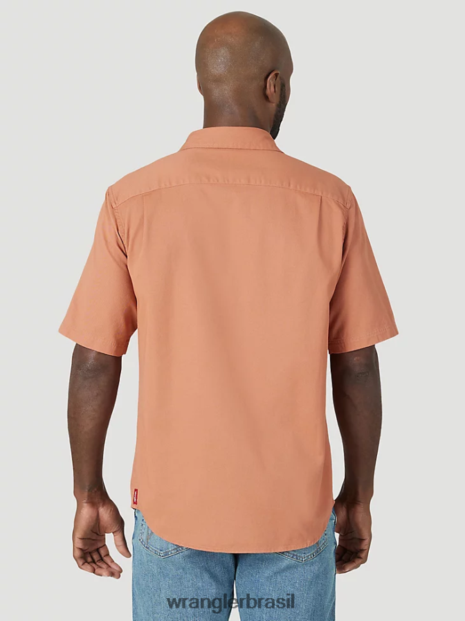 Wrangler camisa épica de sarja soft flex marrom cobre (112315228) homens roupas 00LN6N362