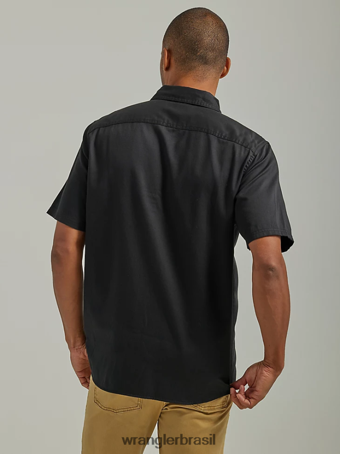 Wrangler camisa épica de sarja soft flex preto azeviche (112330682) homens roupas 00LN6N364
