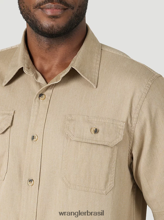 Wrangler camisa épica de sarja soft flex urze de olmo (112315232) homens roupas 00LN6N360