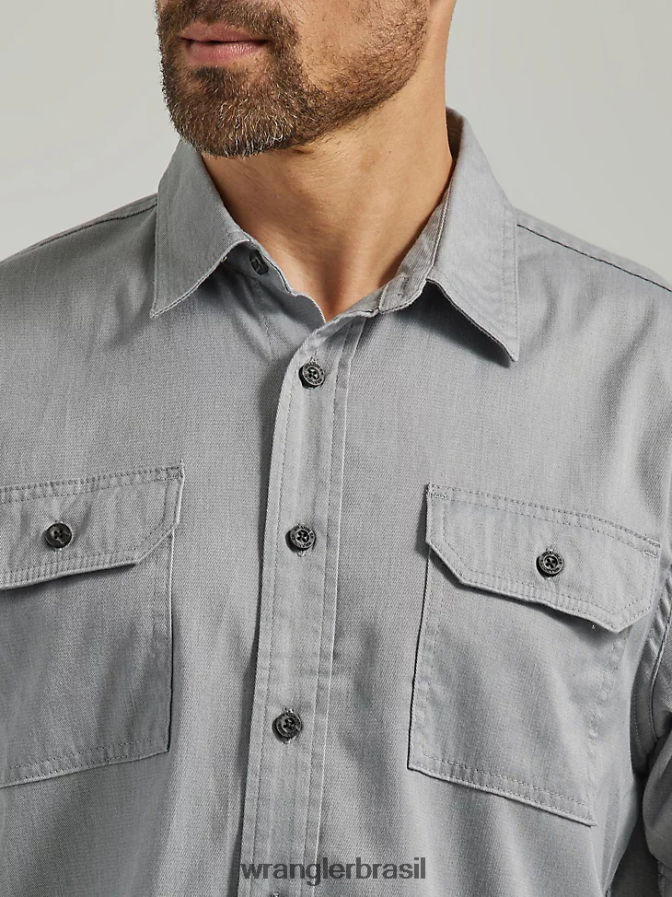 Wrangler camisa épica de sarja soft flex urze de pele de tubarão (112330793) homens roupas 00LN6N356