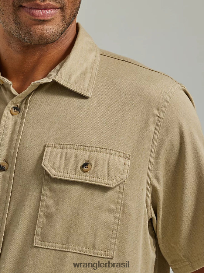 Wrangler camisa épica soft flex sarja (112330683) homens roupas 00LN6N354
