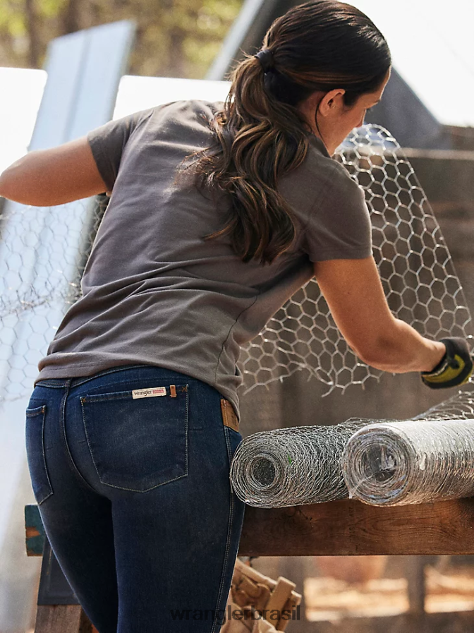 Wrangler camiseta de desempenho de manga curta riggs workwear carvão (3wf70ch) mulheres roupas 00LN6N877