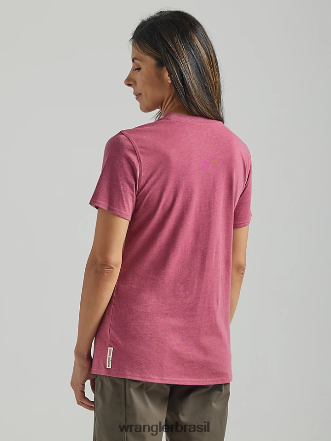 Wrangler camiseta de desempenho de manga curta riggs workwear rosa seca (112325043) mulheres roupas 00LN6N879