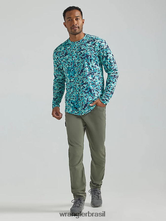 Wrangler camiseta riggs workwear manga longa com bolso Borgonha (3w710bg) homens roupas 00LN6N274