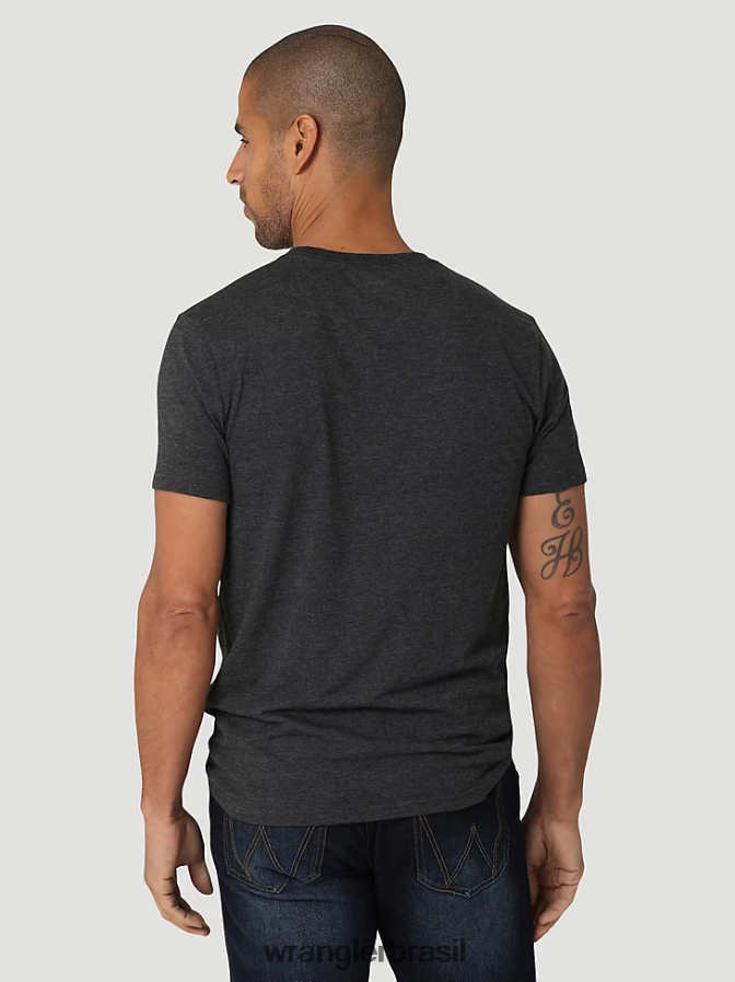 Wrangler camiseta riggs workwear manga longa com bolso Borgonha (3w710bg) homens roupas 00LN6N274
