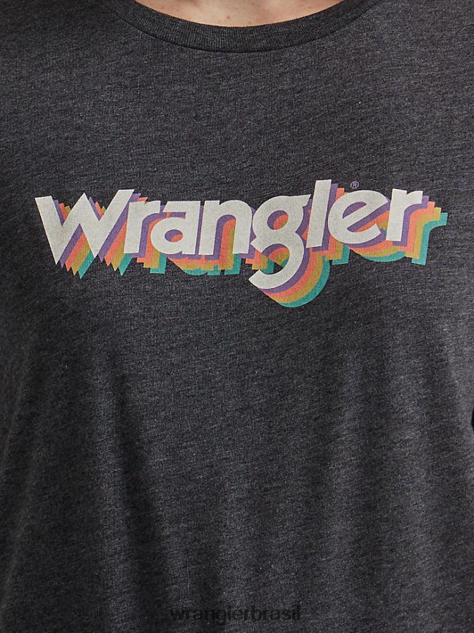 Wrangler camiseta ringer clássica caviar (112335909) mulheres roupas 00LN6N872