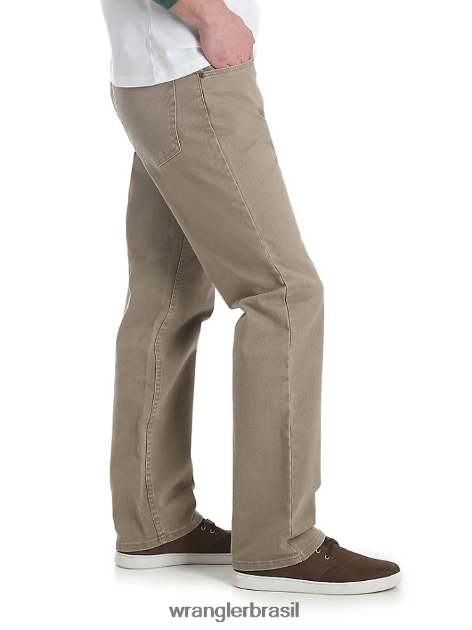 Wrangler cinco estrelas premium denim flex para conforto jeans de ajuste regular cáqui (96fxvkh) homens roupas 00LN6N142