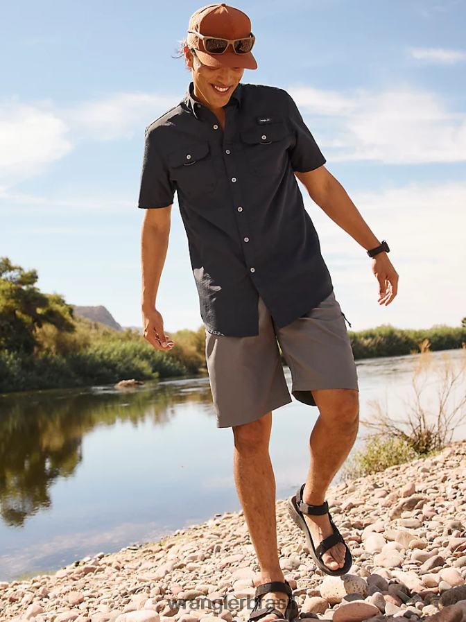 Wrangler cintura elástica de desempenho curto portão de ferro (112336063) homens roupas 00LN6N594