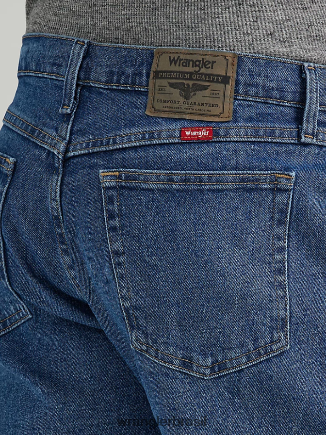 Wrangler jeans premium cinco estrelas flex para conforto e ajuste relaxado índigo médio (97fxvmi) homens roupas 00LN6N80