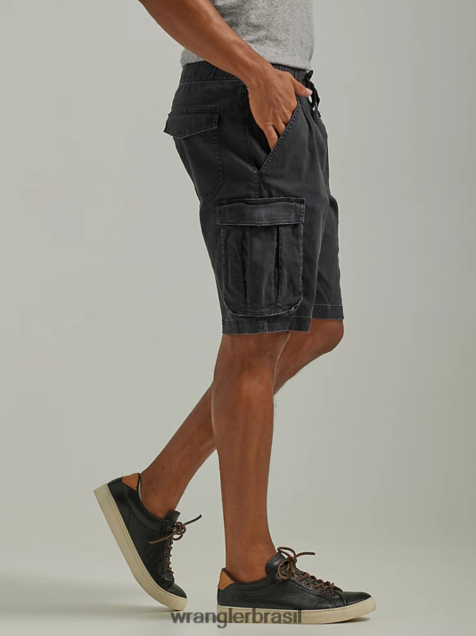 Wrangler livre para esticar carga com cordão curto lavado de preto (112336240) homens roupas 00LN6N553