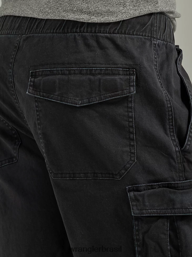 Wrangler livre para esticar carga com cordão curto lavado de preto (112336240) homens roupas 00LN6N553