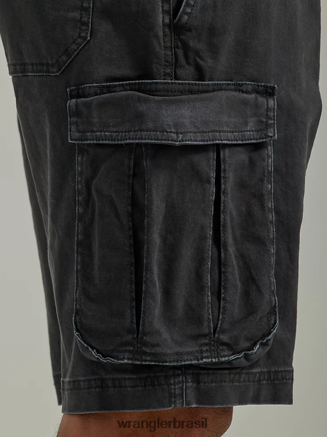 Wrangler livre para esticar carga com cordão curto lavado de preto (112336240) homens roupas 00LN6N553