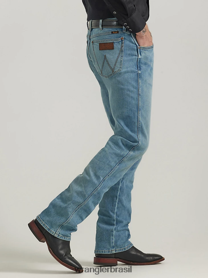Wrangler o jeans retro premium slim straight blefe selvagem (112330383) homens roupas 00LN6N76