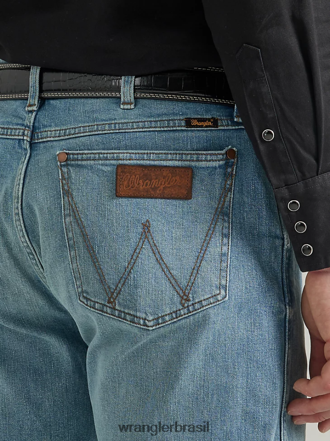 Wrangler o jeans retro premium slim straight blefe selvagem (112330383) homens roupas 00LN6N76