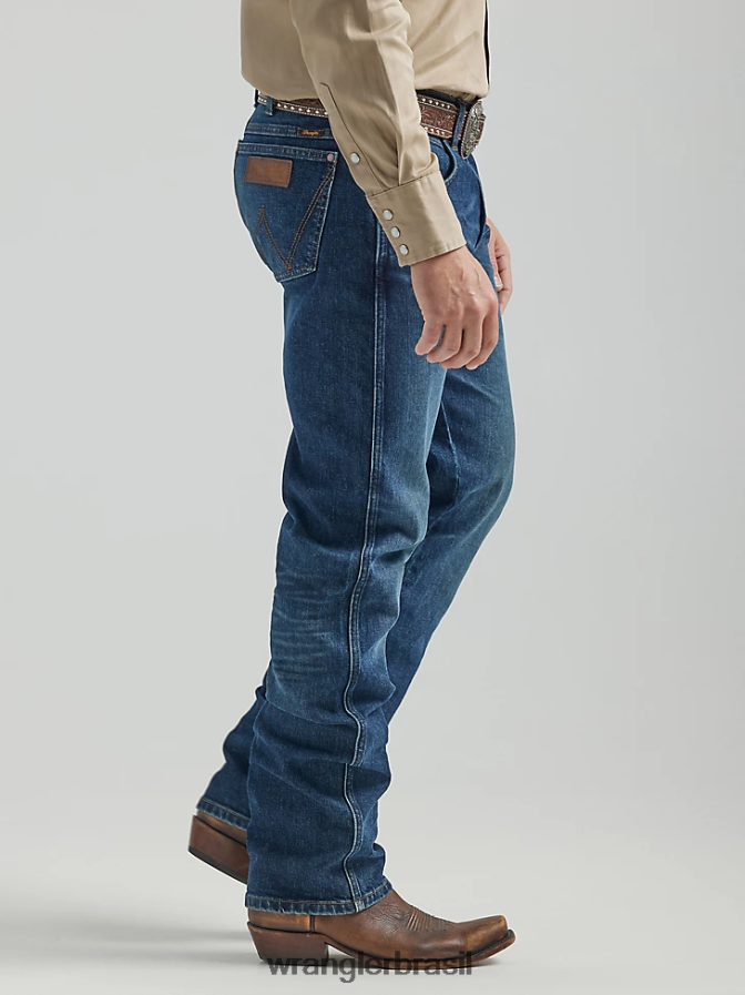 Wrangler o jeans retro premium slim straight painel azul (112325786) homens roupas 00LN6N74