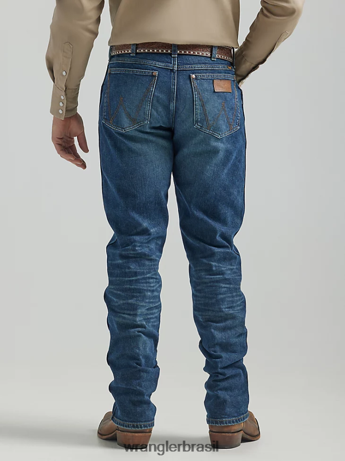 Wrangler o jeans retro premium slim straight painel azul (112325786) homens roupas 00LN6N74