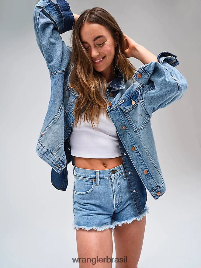 Wrangler retrabalhado curto pedra leve (wbrwsls) mulheres roupas 00LN6N822