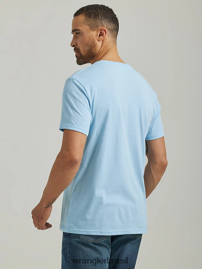 Wrangler riggs roupa de trabalho manga curta henley urze freixo (3w760ah) homens roupas 00LN6N271