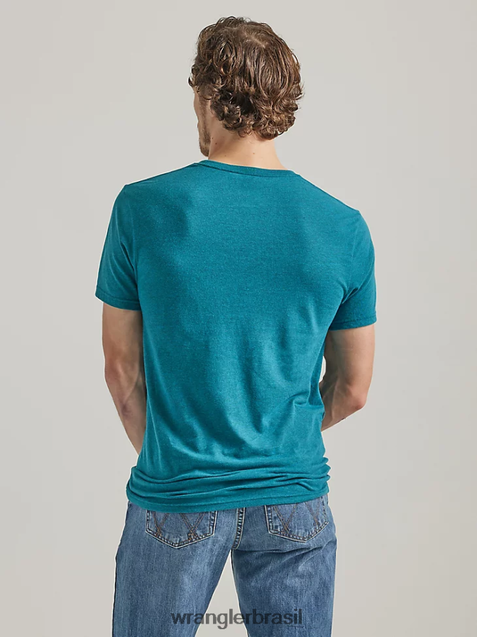 Wrangler riggs roupa de trabalho manga curta henley urze freixo (3w760ah) homens roupas 00LN6N271