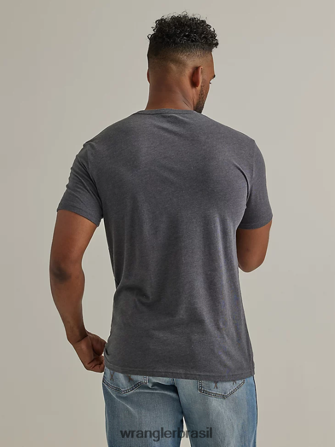 Wrangler riggs roupa de trabalho manga curta henley urze freixo (3w760ah) homens roupas 00LN6N271